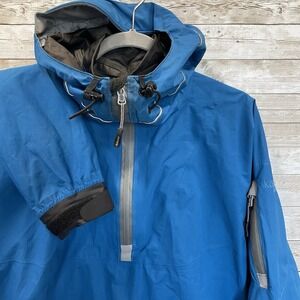 Kokatat Mens M Jacket Gore-Tex Blue Paddling Hooded Waterproof Pullover Made USA